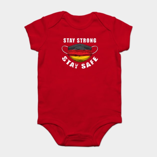 Stay Strong Stay Safe Germany Flag Mask Solidarity Awareness Baby Bodysuit by creative